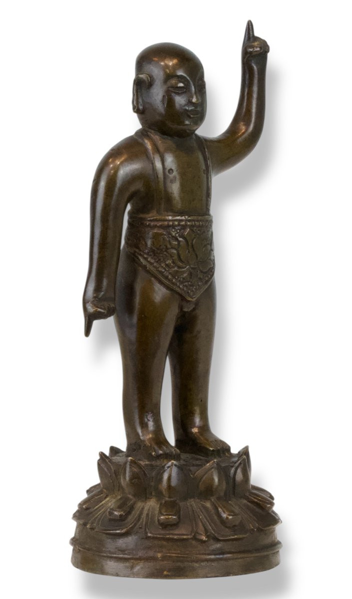 Figura di Buddha in Bronzo - Cina XIX Secolo-photo-3